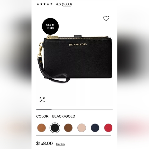 Michael Kors Adele Double-Zip Pebble Leather Phone Wristlet - Picture 5 of 5